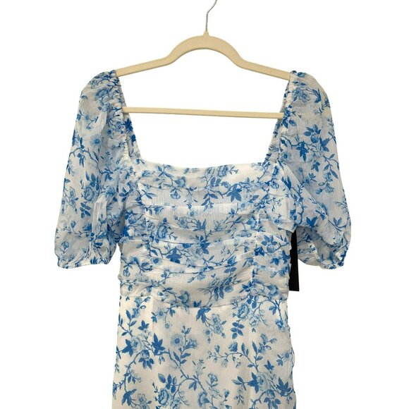 French Connection Catrina Floral Puff Sleeve Midi Dress Small NWT - Picture 5 of 10